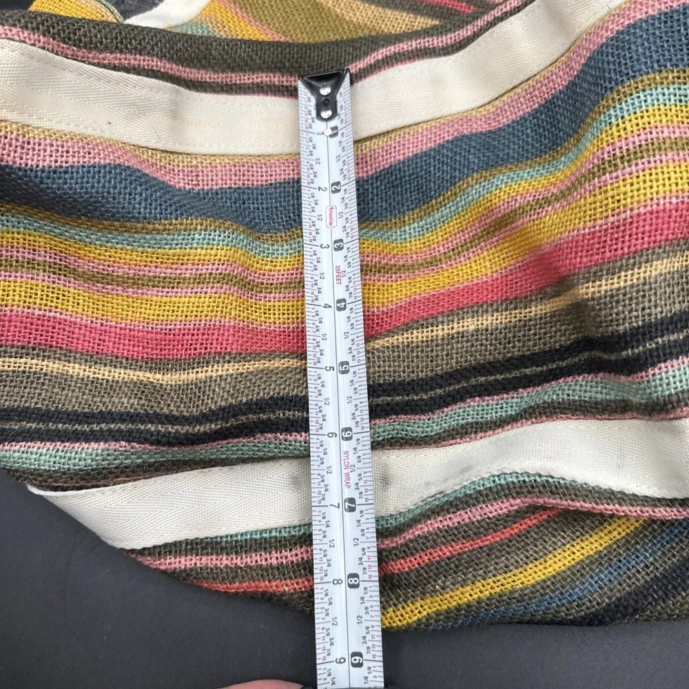 Dakine Multicolor Knit Tote Bag Burlap With Water Bottle Side Holder Beach